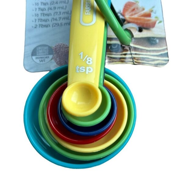 Farberware Professional Measuring Spoons Plastic Set 7 Kitchen Tools Multicolor - Picture 3 of 6